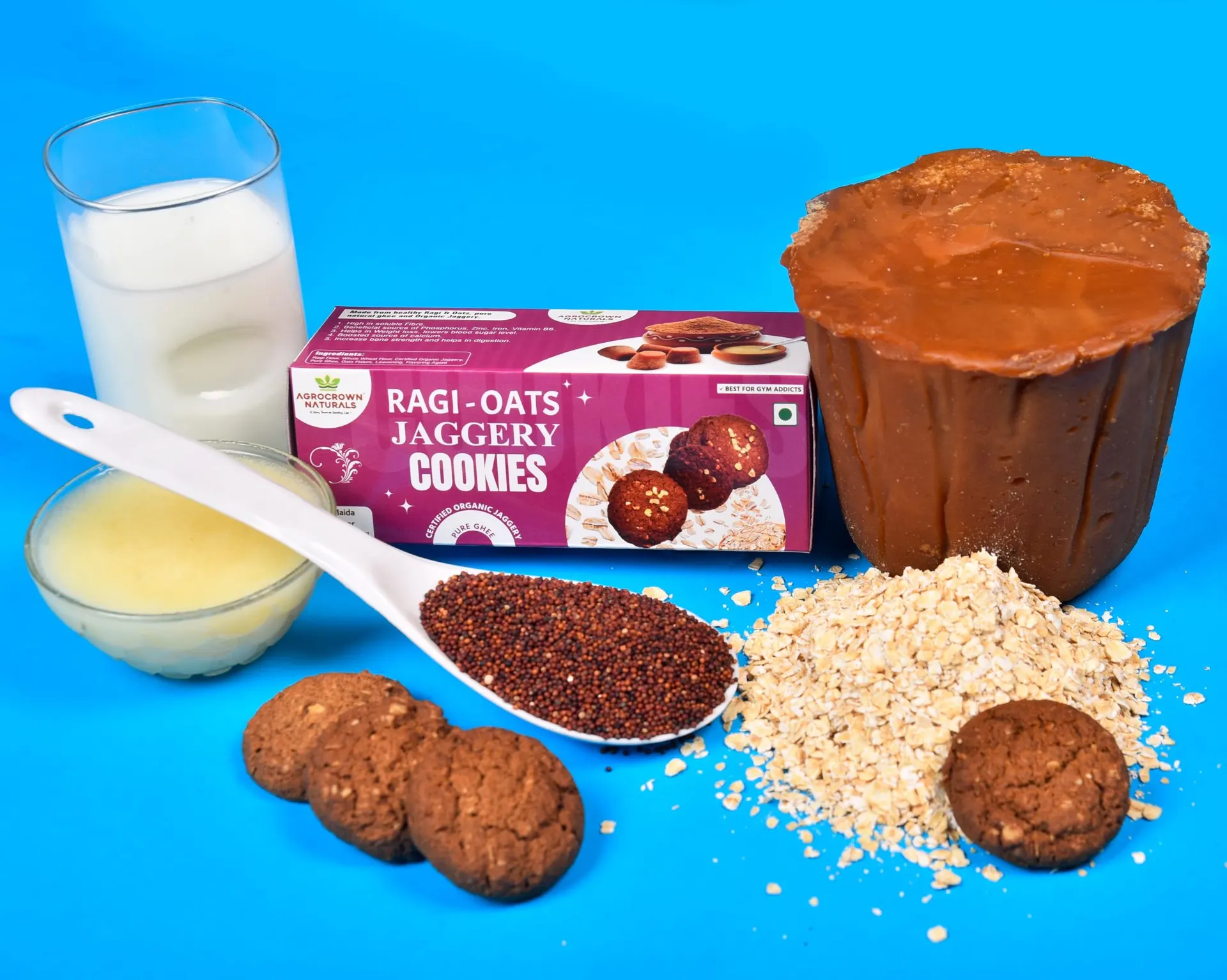 Ragi Oats Jaggery Cookies