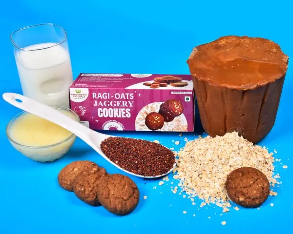 Ragi Oats Jaggery Cookies